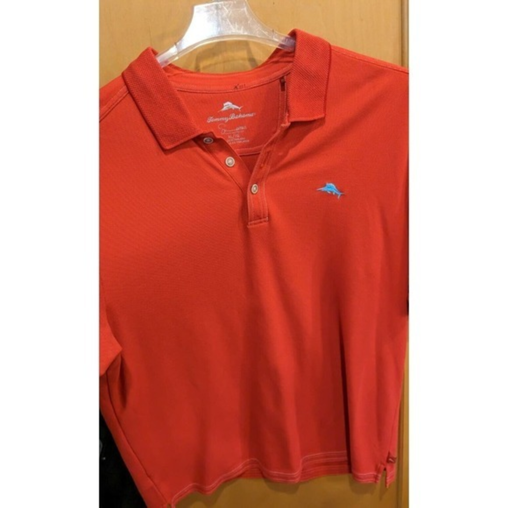 Tommy Bahama Mens XL Polo‎ red supina cotton